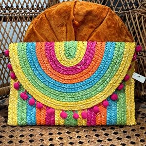 Francesca's Collections Multicolor Woven Clutch